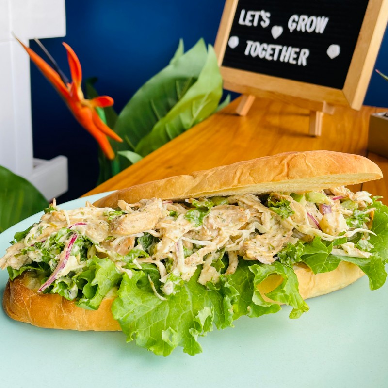 Caribbean Chicken Salad Hoagie Sandwich